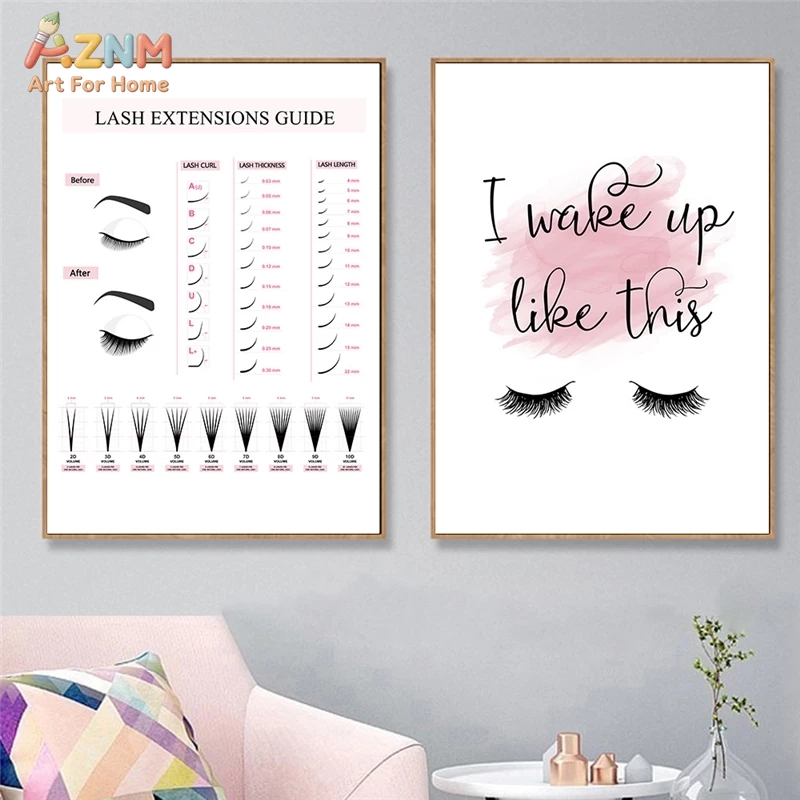 Beauty Of Makeup Quotes - AZNM 속눈썹 연장 가이드 캔버스 벽