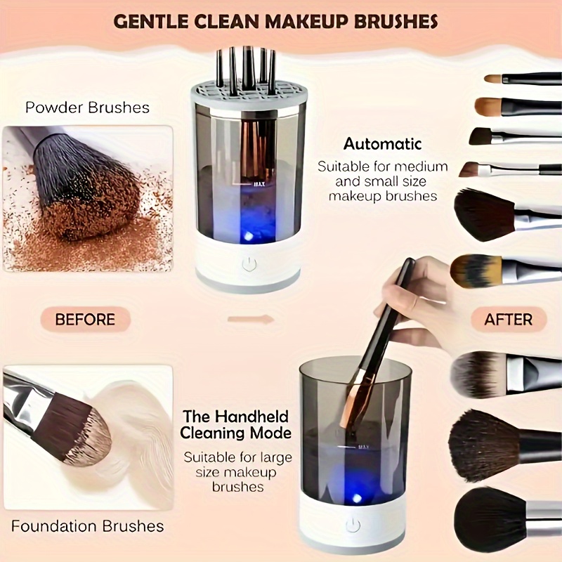 자동 전동 메이크업 브러쉬 클리너 USB 플러그 휴대용 - Beauty Makeup Brushes 리뷰 및 가격