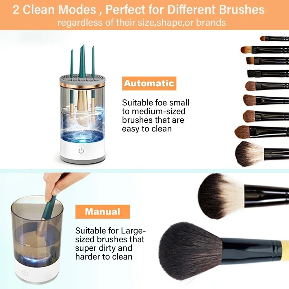 자동 전동 메이크업 브러쉬 클리너 USB 플러그 휴대용 - Beauty Makeup Brushes 리뷰 및 가격