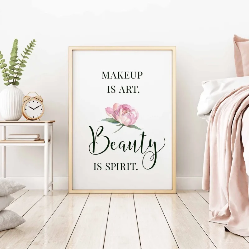메이크업 명언 포스터 속눈썹 눈썹 립스틱 컨투어 입술  - Beauty Of Makeup Quotes 리뷰 및 가격
