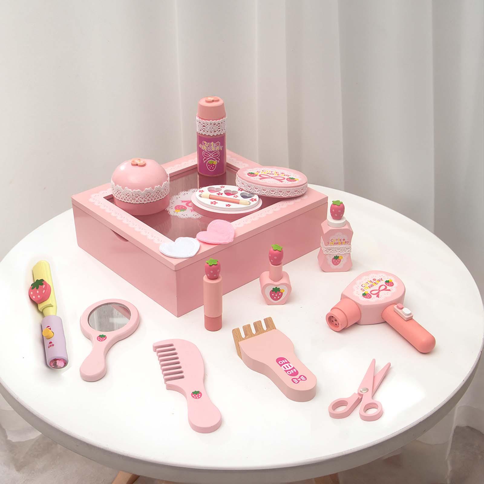 나무로 만든 화장 놀이 세트 여자아이들을 위한 학습 장 - Makeup Beauty Makeup Game 리뷰 및 가격