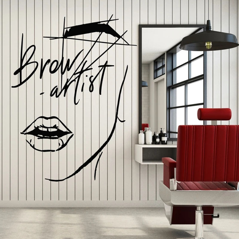 추상 소녀 얼굴 벽 데칼 속눈썹, 눈썹 아티스트 비닐  - Beauty Makeup For Girl 리뷰 및 가격