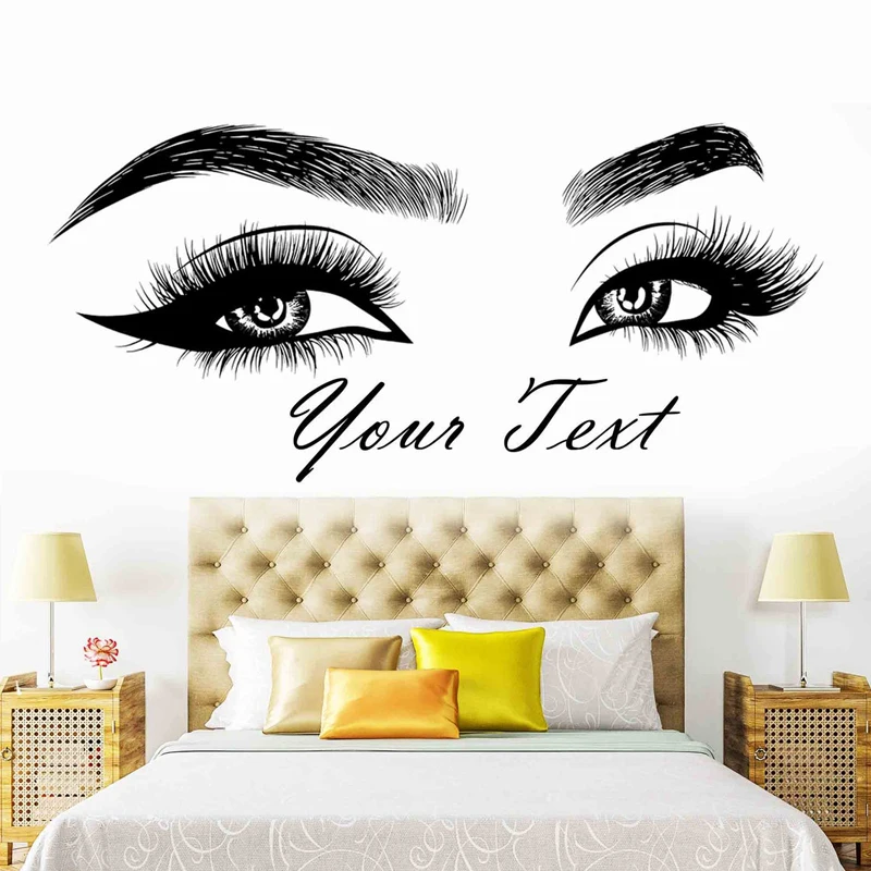 속눈썹 눈썹 비닐 스티커 미용실 벽 데칼, 맞춤형 텍스 - Beauty Of Makeup Quotes 리뷰 및 가격