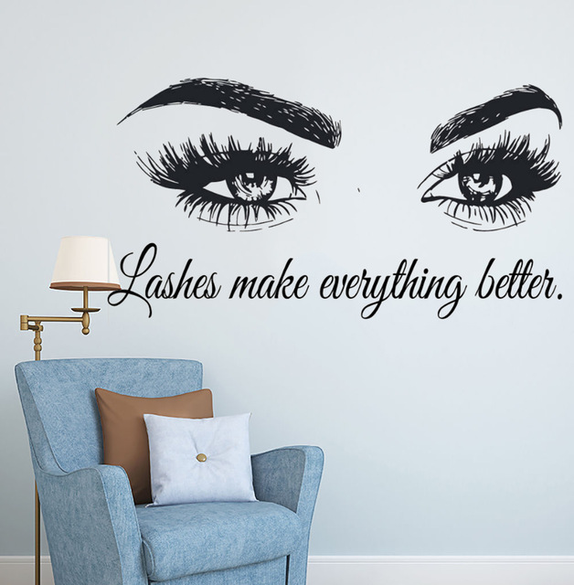 속눈썹 비닐 벽 데칼 뷰티 살롱 견적, 속눈썹 모든 것 - Beauty Of Makeup Quotes 리뷰 및 가격
