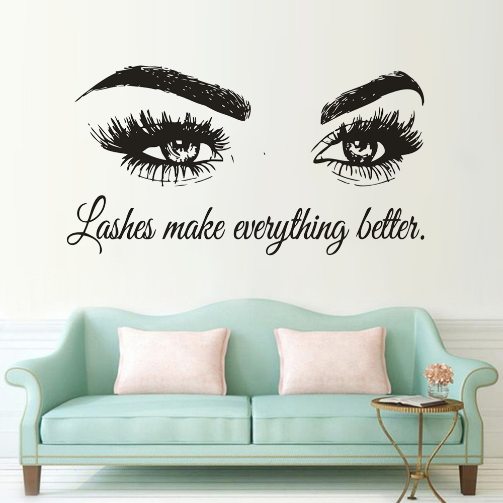 속눈썹 비닐 벽 데칼 뷰티 살롱 견적, 속눈썹 모든 것 - Beauty Of Makeup Quotes 리뷰 및 가격