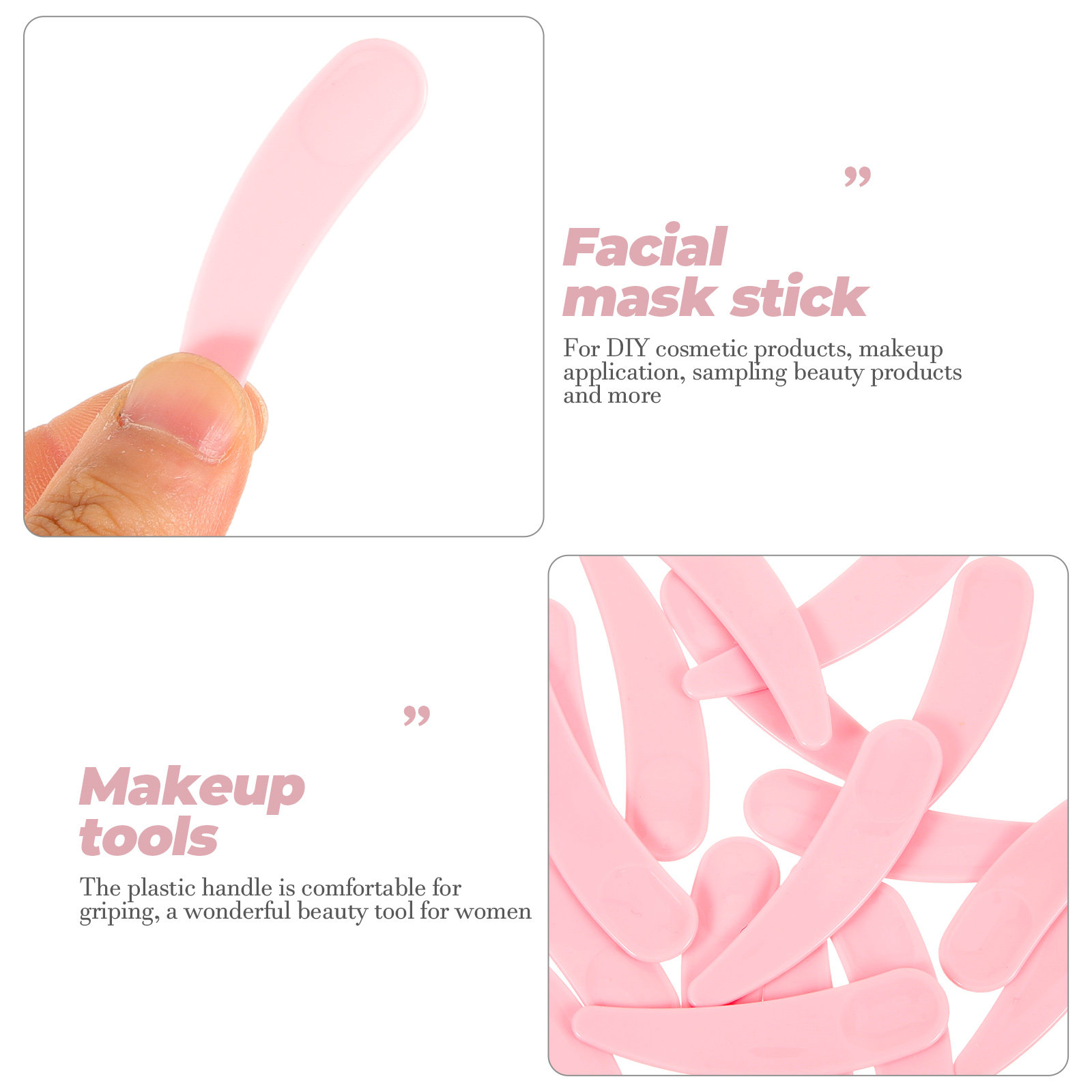 50Pcs 메이크업 스푼 페이셜 플라스틱 주걱 스쿠프  - Beauty Makeup Tool 리뷰 및 가격