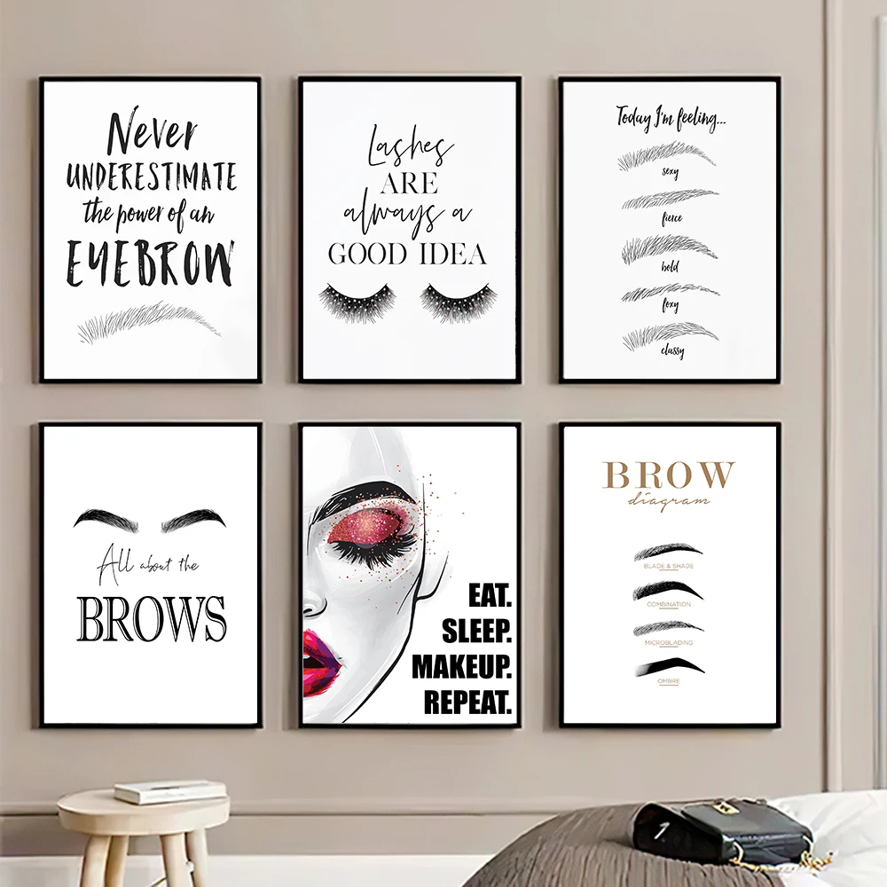패션 메이크업 캔버스 페인팅 인쇄 눈썹 속눈썹 견적,  - Beauty Of Makeup Quotes 리뷰 및 가격